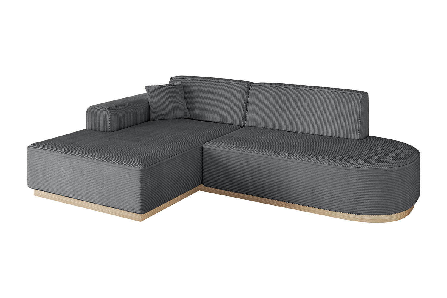 ECKSOFA Ottomane Links IREA-L1 - 232x165x80 cm Duneklgrau - Dunkelgrau, Holzwerkstoff/Textil (232/165cm) - ALTDECOR