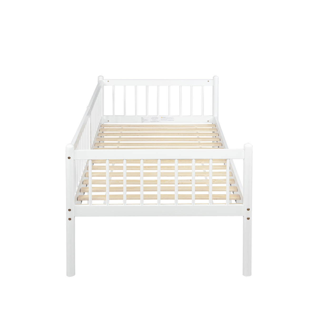 TAGESBETT 90x200 cm Massivholz, Einzelbett mit Lattenrost, Weiß - Weiß, Holz/Holzwerkstoff (90/200cm) - LVHOM