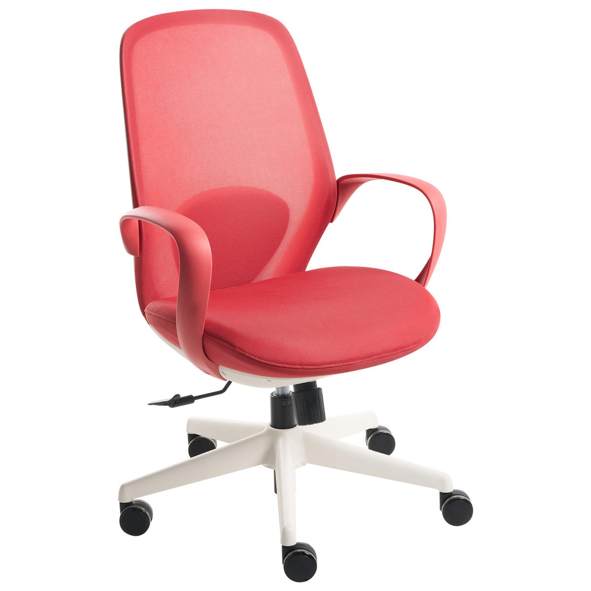 KANCELÁŘSKÁ ŽIDLE Červená Foama - bílá/černá, textil (70/94/70cm) - Beliani
