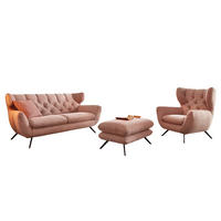 SITZGRUPPE CHARME Rosé - Rosa, Textil (175/94/95cm) - KAWOLA