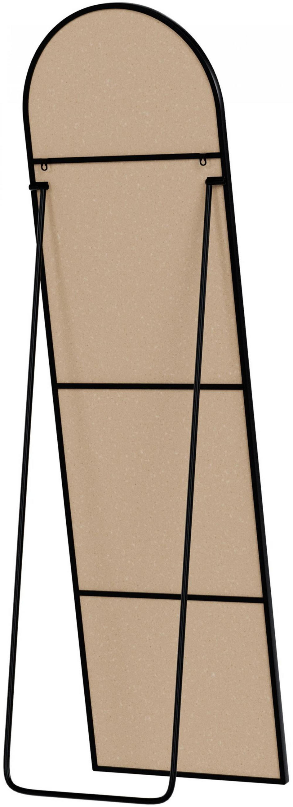 STANDSPIEGEL oval 40/3/140 cm Glas Schwarz-Matt - Schwarz, Glas (40/140/3cm) - CLP
