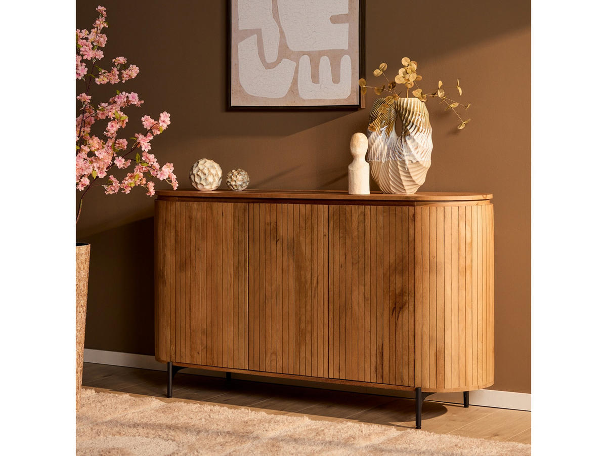 SIDEBOARD Helena Mangoholz 165 cm / 45 cm Natur - Naturfarben, Holz (165/90/45cm) - Villa Möbel
