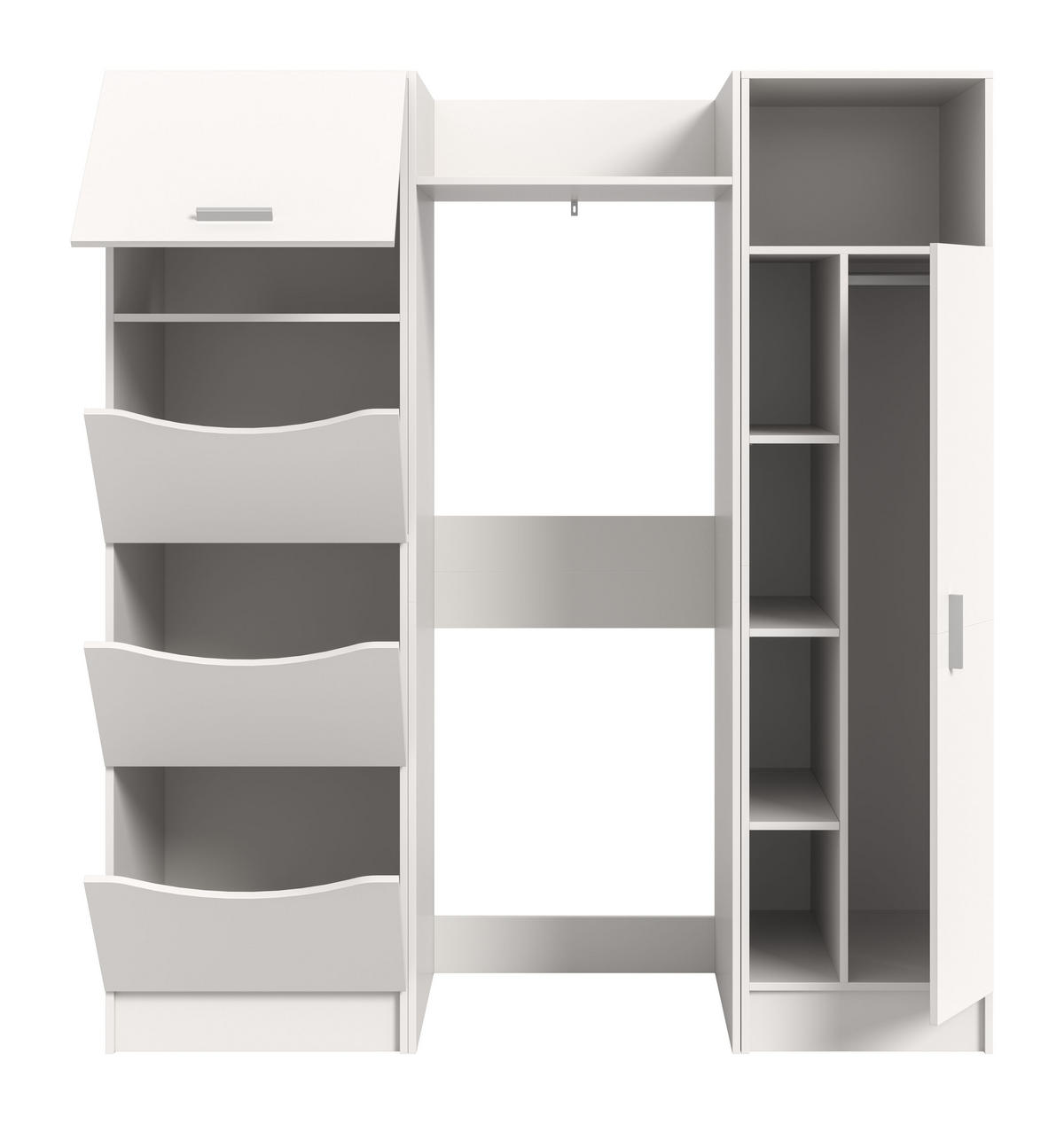 WASCHMASCHINENUMBAU 3tlg. Set Mixx Bad in weiß Nachbildung - modernes Design - B/H/T: 176x195x68 cm - Weiß, Holzwerkstoff (176/195/68cm) - Homes & Jones