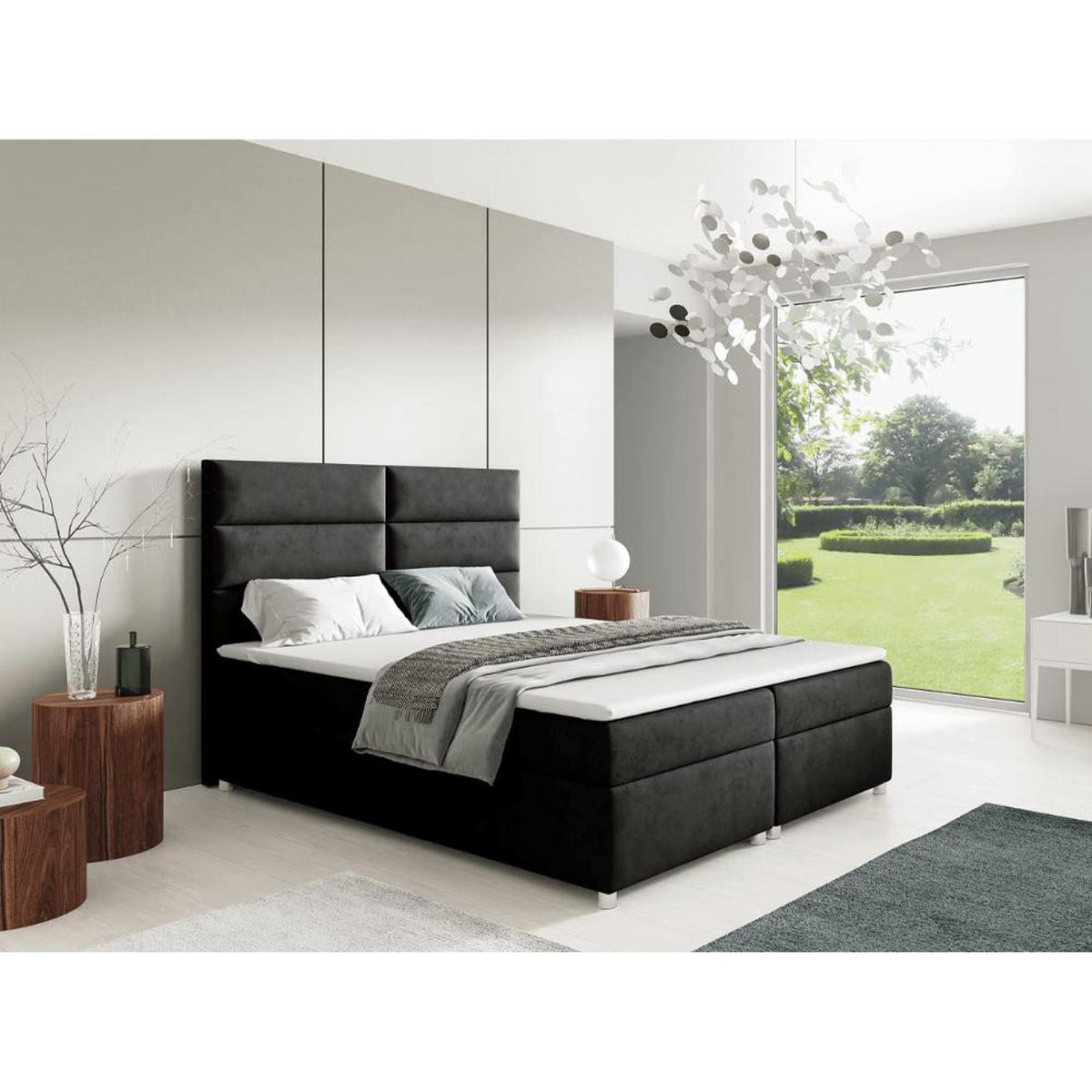 BOXBETT mit Bettkasten Trinity K-4 Bonellfederkern - Schwarz, Holz/Holzwerkstoff (140/200cm) - Best For Home