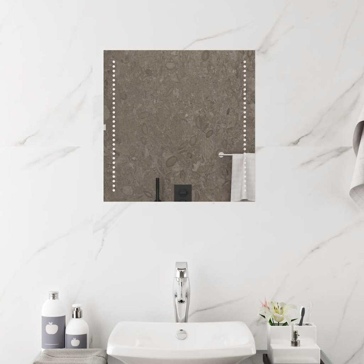 LED-BADSPIEGEL 50x50 cm - Transparent, Glas (50/50/50cm) - furnicato
