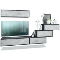 WOHNWAND Lana Fronten in Beton Oxid Optik - Hellgrau, Holzwerkstoff (275/180/37cm) - Vladon