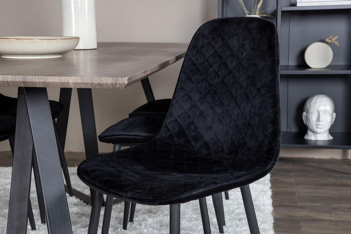 TISCHGRUPPE Schwarz - Schwarz, Holzwerkstoff (90/75/180cm) - ebuy24
