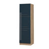 HERDUMBAUSCHRANK Fame-Line Dunkelblau Hochglanz 60 cm - Honigeiche/Dunkelblau, Holzwerkstoff (60/206.8/58cm) - Vicco