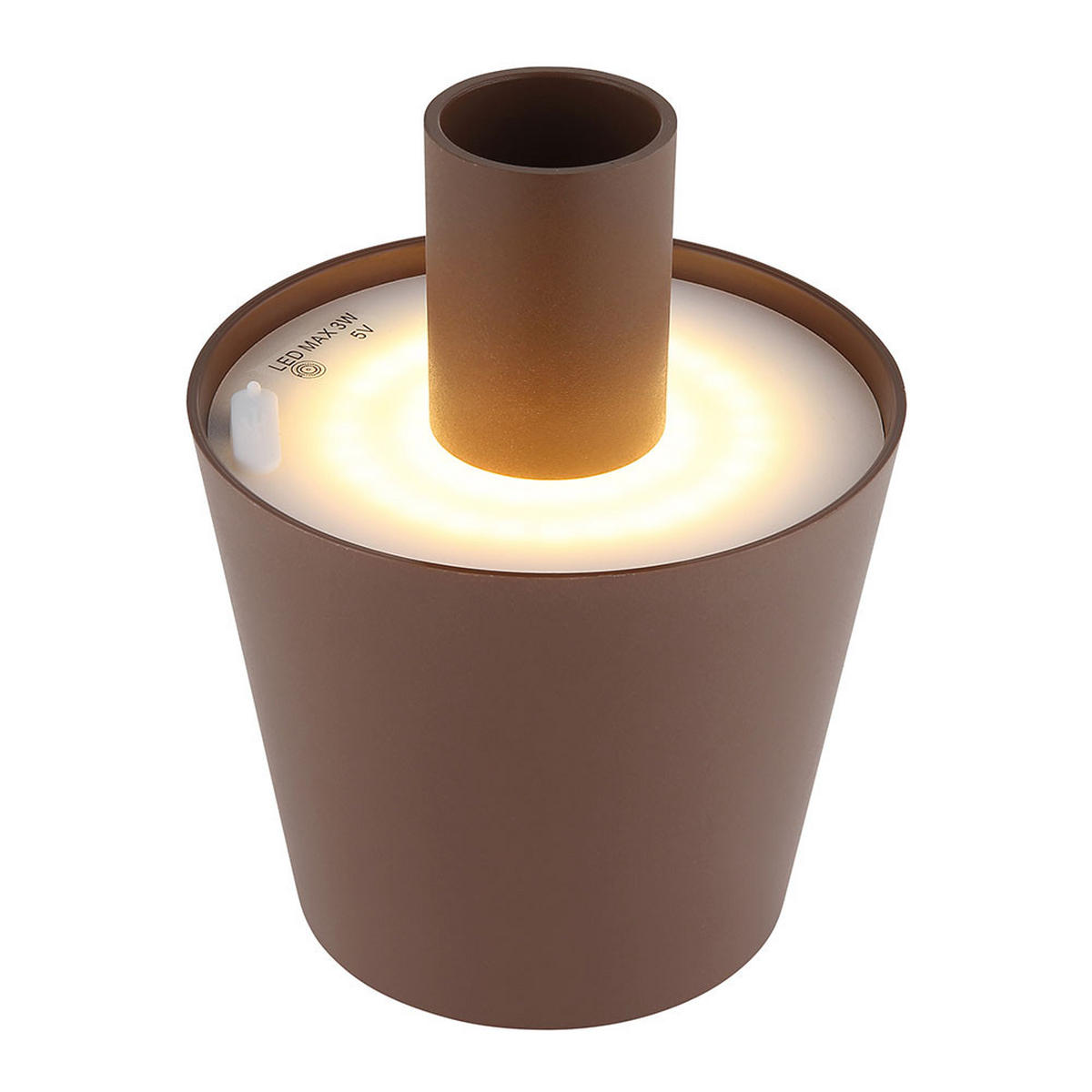 FLASCHENLAMPE, Metall Braun, LED Touchdimmer 2x - Braun, Metall (10.6/10.6/13cm) - Globo Lighting