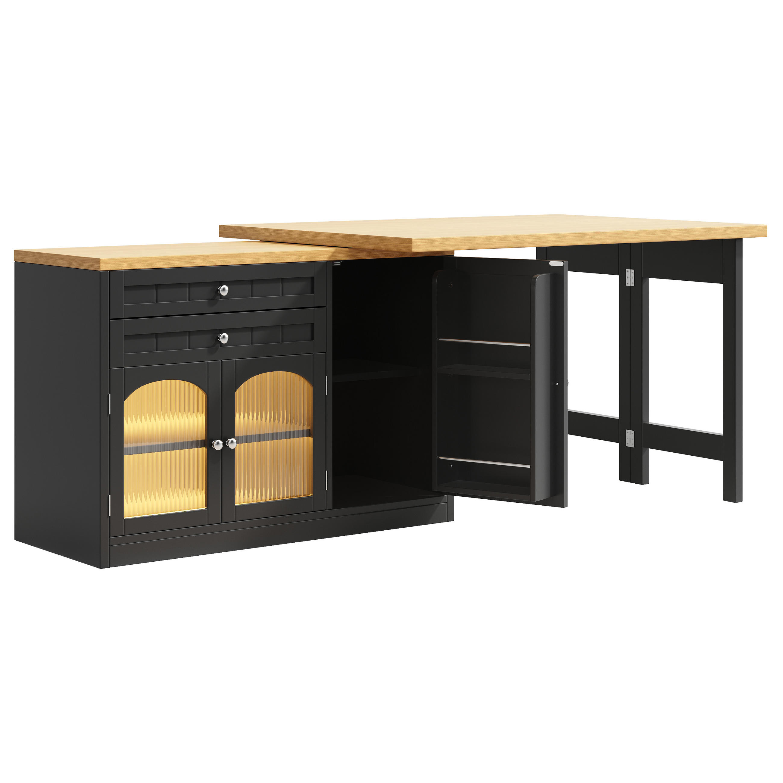 BARTISCH ausziehbar 120-194/40/73,5 cm DE-39750 Schwarz - Schwarz, Holzwerkstoff (40/120/73.5cm) - ComfortXL