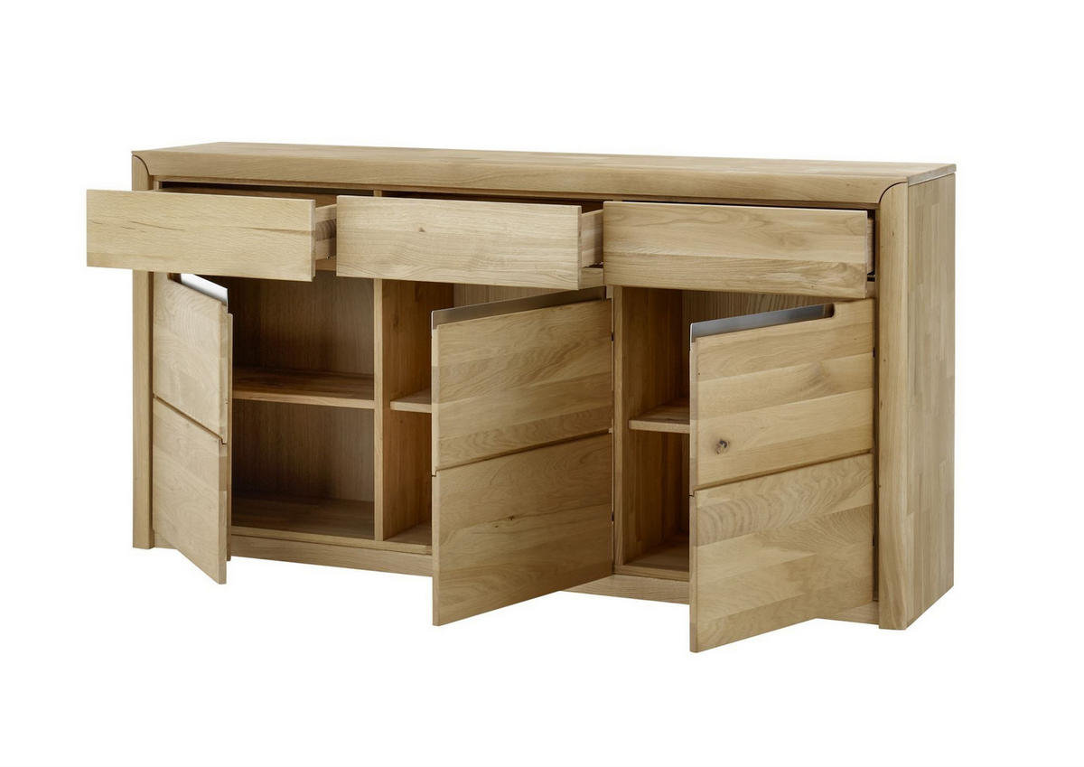 SIDEBOARD Massivholz Ianka 180x90x41 Anrichte Wildeiche Bianco geölt - Naturfarben, Holz (180/90/41cm) - 58aufmkessel