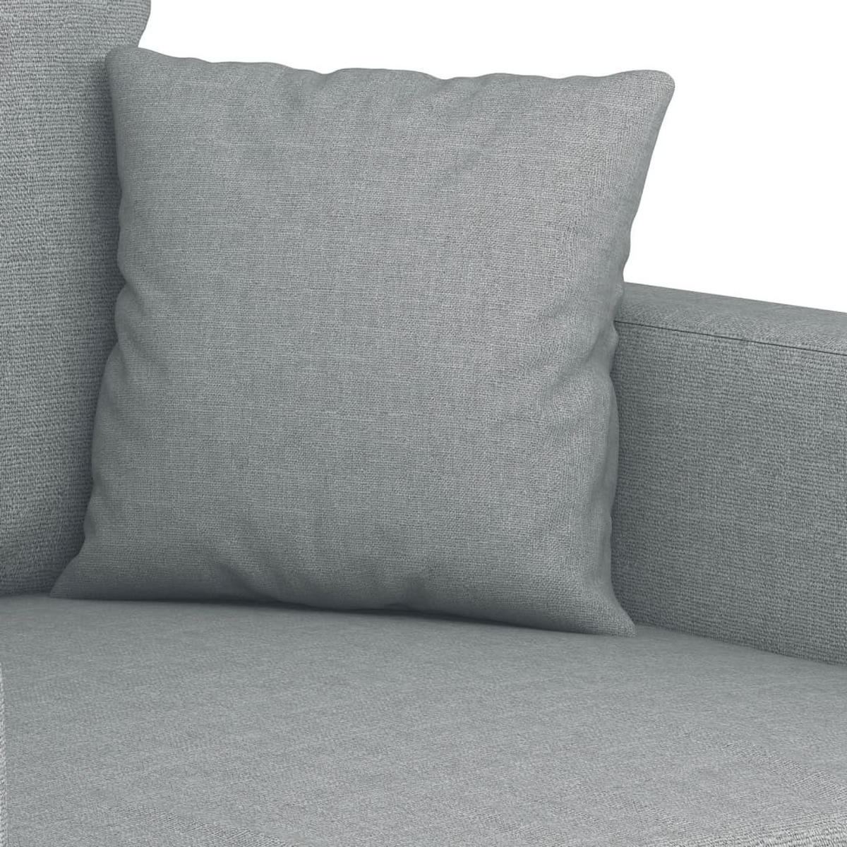 SOFAGARNITUR 4-TLG. Mit Kissen Hellgrau Stoff - Grau, Textil (50/41/60cm) - vidaXL