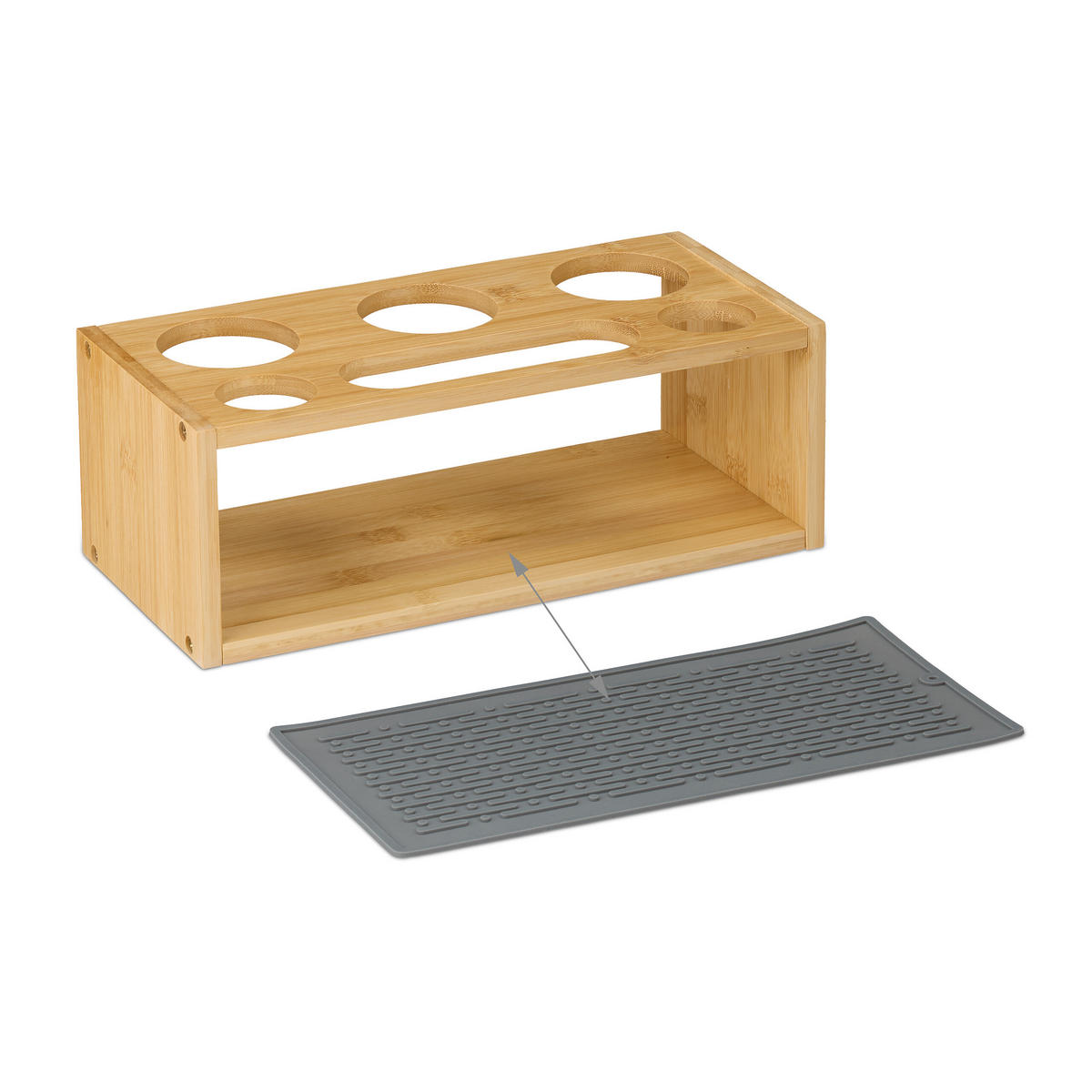 FLASCHENHALTER - Hellbraun, Holz/Kunststoff (31/11/14.5cm) - Relaxdays