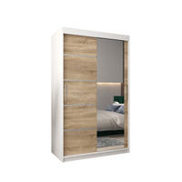 SCHWEBETÜRENSCHRANK 200/120/62 2-türig - Silberfarben/Weiß, Holz/Kunststoff (120/200/62cm) - MÖBEL KRYSPOL