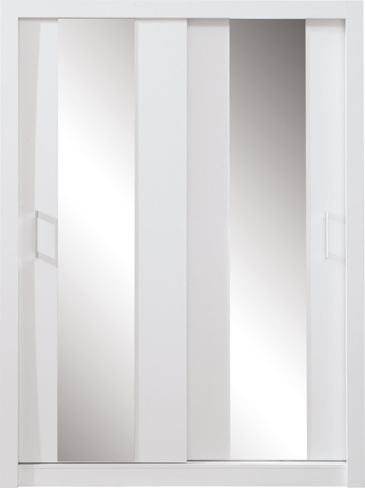 SCHWEBETÜRENSCHRANK MIRA 160/215/60cm 2-türig mit Spiegel Weiß - Weiß, Holzwerkstoff (160/215/60cm) - MASSENO