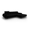 ELEKTRISCHES-ECKSOFA rechts Alyse aus Samt schwarz 5 Sitzplätze - Schwarz, Textil (188/295cm) - Micadoni