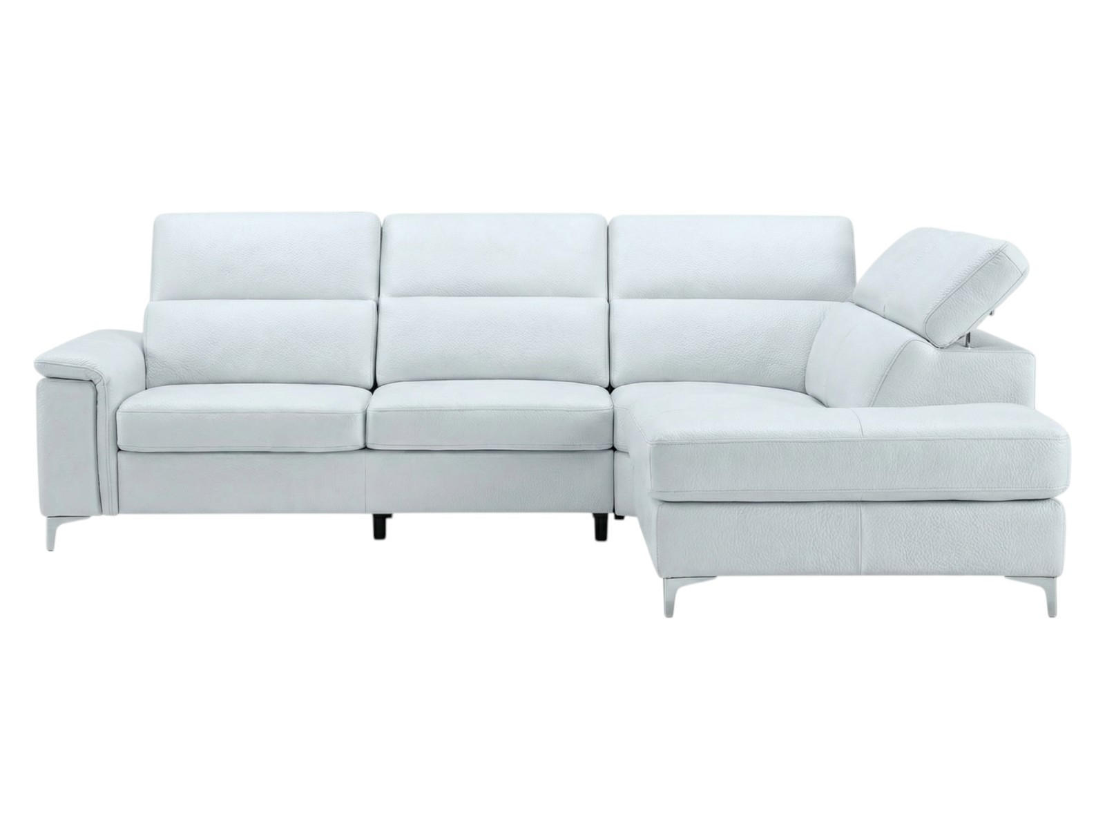 ECKSOFA Avenger Echtleder Weiß - Weiß, Leder/Metall (271/81/224cm)