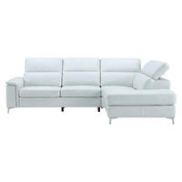 ECKSOFA Avenger Echtleder Weiß - Weiß, Leder/Metall (271/81/224cm)