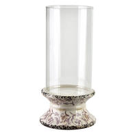 KERZENHALTER Evam Violett 17,5/17,5/35cm Glas, Keramik - Beige, Keramik (36cm) - Mondex