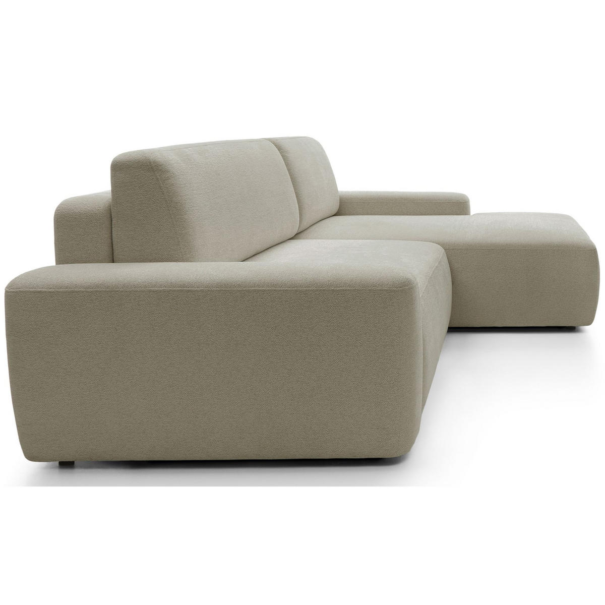 ECKSOFA Baleo Beige Chenille-Bezug - Beige/Schwarz, Kunststoff/Textil (264/162cm) - Selsey