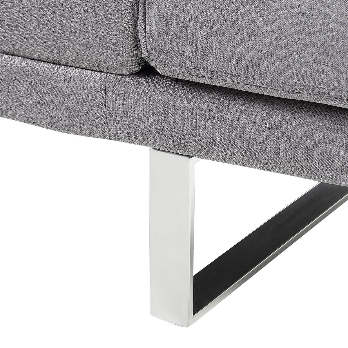 2-SITZER-SCHLAFSOFA Polyester Grau York - Hellgrau, Textil (190/81/89cm) - Beliani