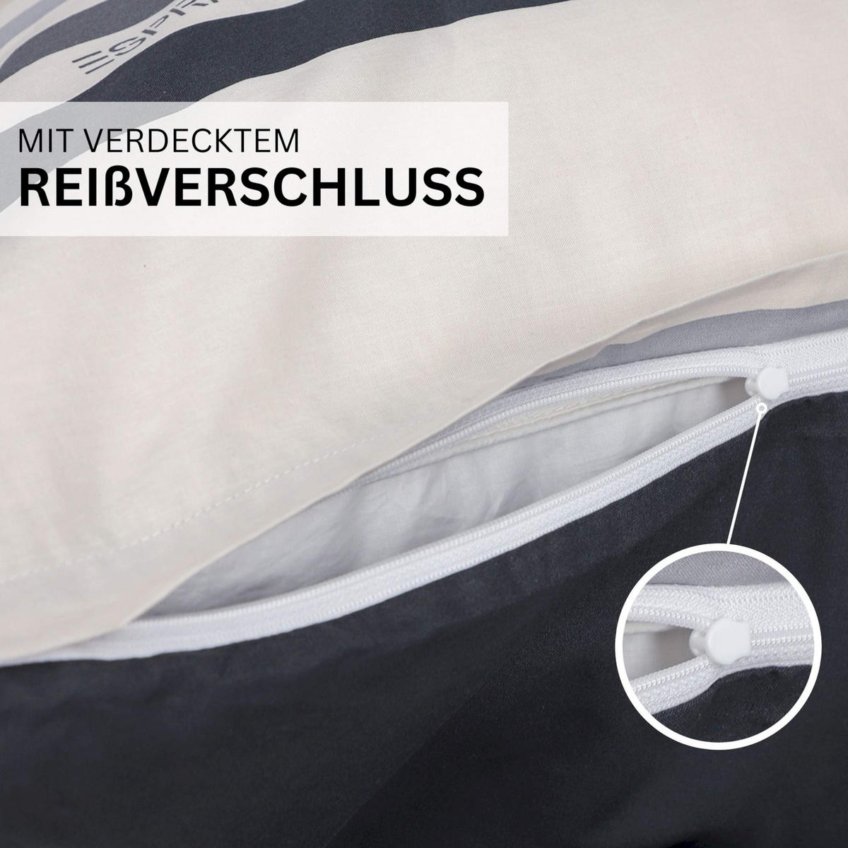 RENFORCÉ BETTWÄSCHE SALMLO - Anthrazit, Textil (140/200cm) - Esprit