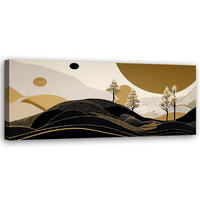 WANDBILD landschaft abstrakter glamour golden - Schwarz, Textil (90/30cm) - Feeby