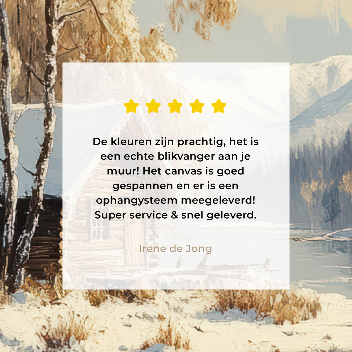 LEINWANDBILD Winter - Schnee - Zuhause - Natur Wandbilder 80x60 cm - Hellbraun, Textil (80/60cm) - MuchoWow