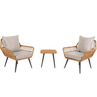 GARTEN-GARNITUR aus Poly-Rattan HxBxT 78x64x72cm Sitzhöhe 41cm Hellgrau - Hellgrau, Kunststoff - PROREGAL