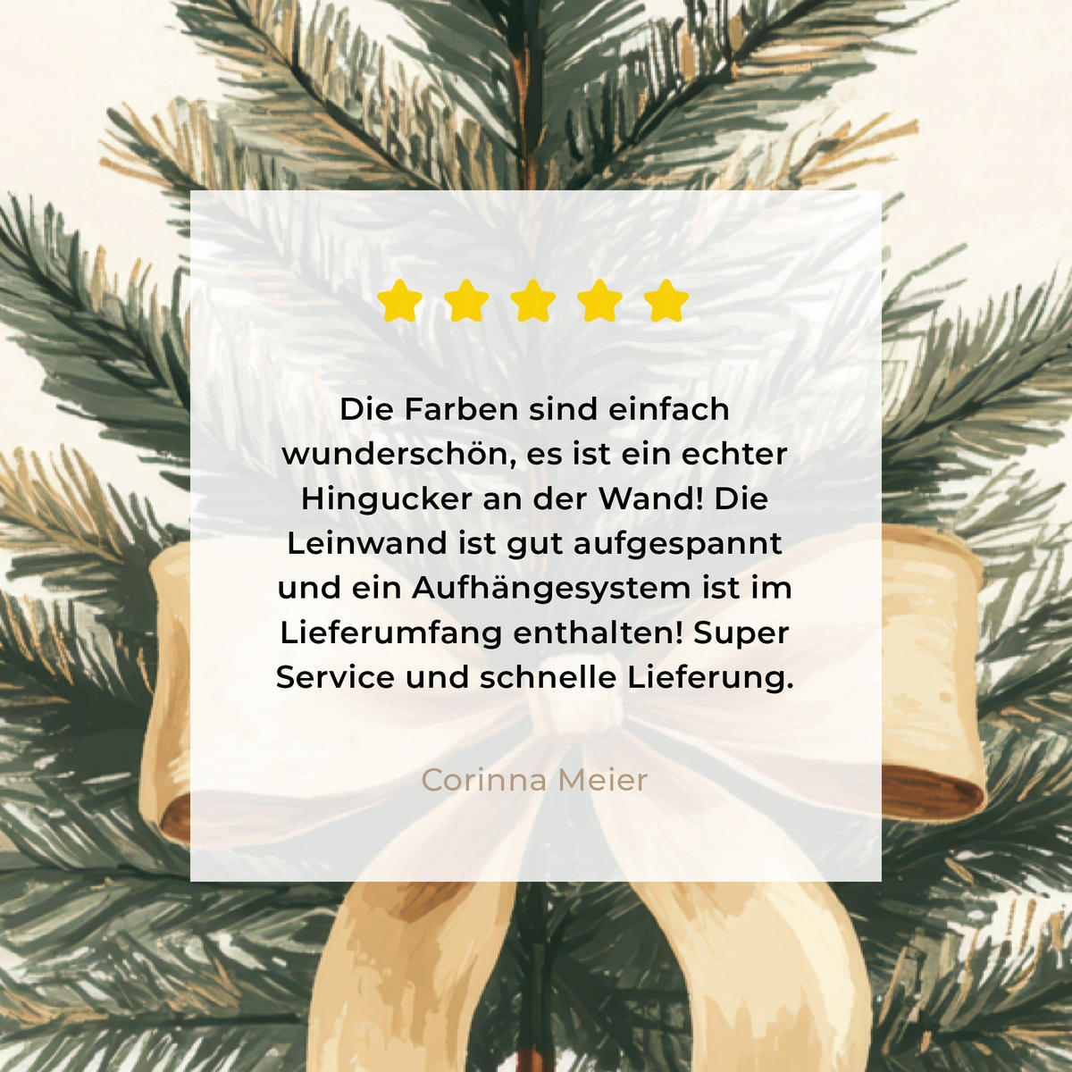 LEINWANDBILD Weihnachtsbaum - Weihnachten - Frohe Weihnachten - Beige 90x140 cm - Sandfarben, Textil (90/140cm) - MuchoWow