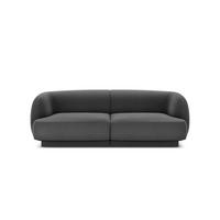 SOFA Miley aus Samt grau 2 Sitzplätze - Grau, Textil (90/70/180cm) - Micadoni