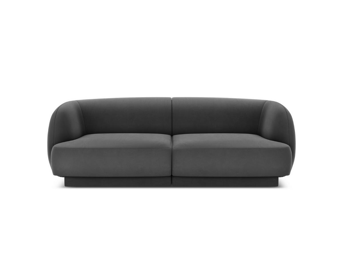 SOFA Miley aus Samt grau 2 Sitzplätze - Grau, Textil (90/70/180cm) - Micadoni