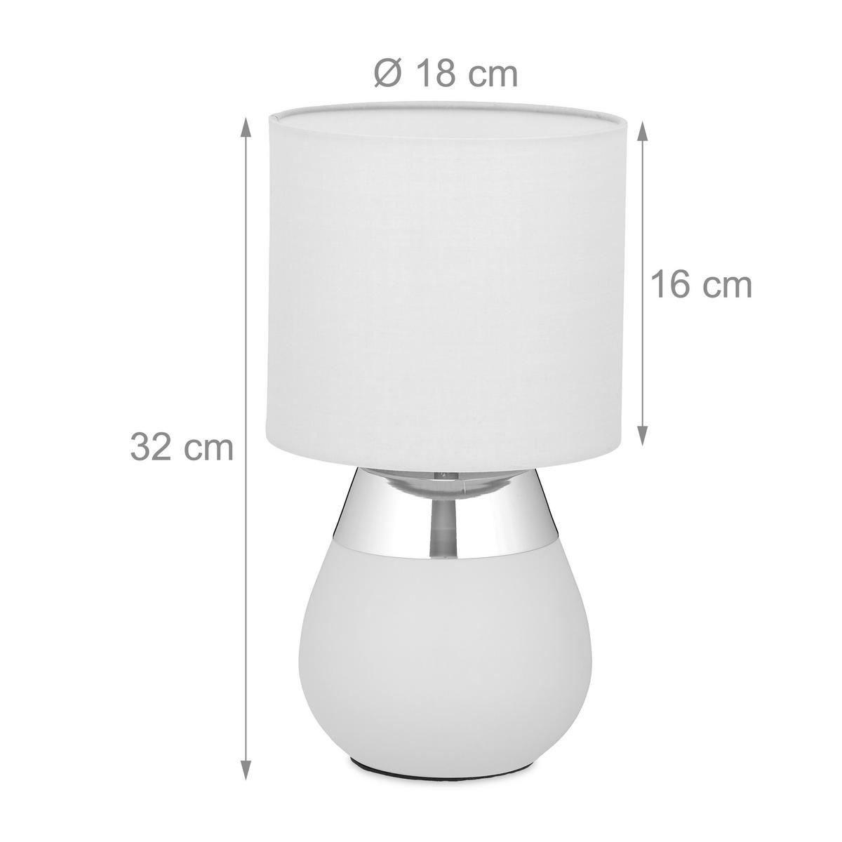 2XTISCHLAMPE - Grau, Kunststoff/Textil (18/18/32cm) - Relaxdays