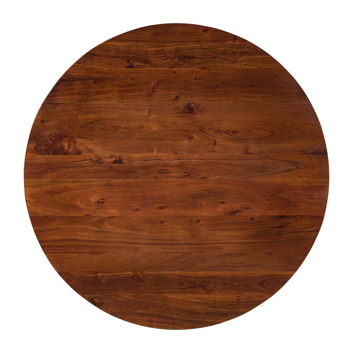 ESSTISCH - Akazie massiv / Metall - Akazie / Gold - Braun, Holz/Metall (110/110/76cm) - home24