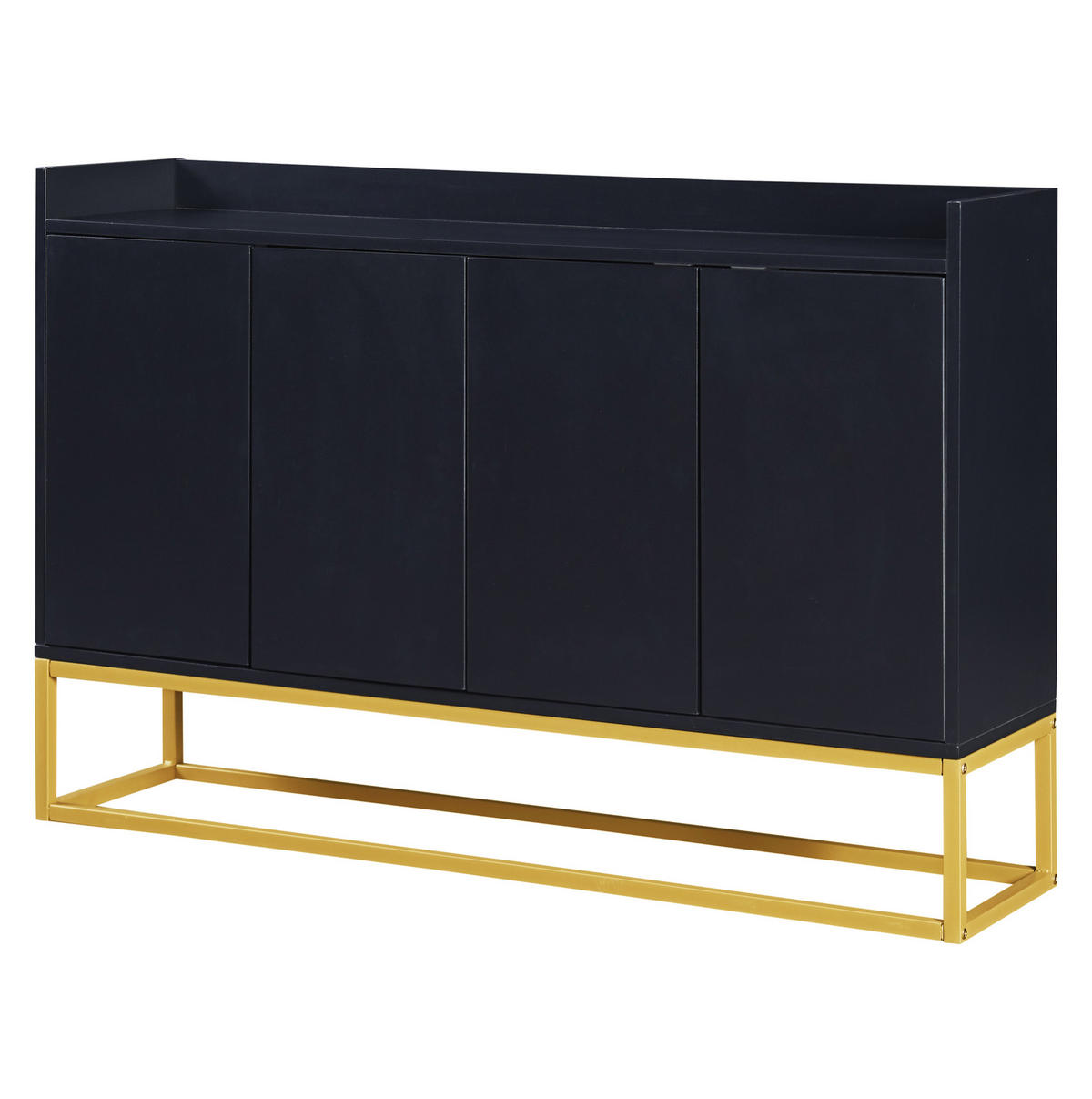 SIDEBOARD 120/30/80 cm schwarz aus Spanplatte mit 4 Türen - Schwarz, Holzwerkstoff (120/80/30cm) - OKWISH
