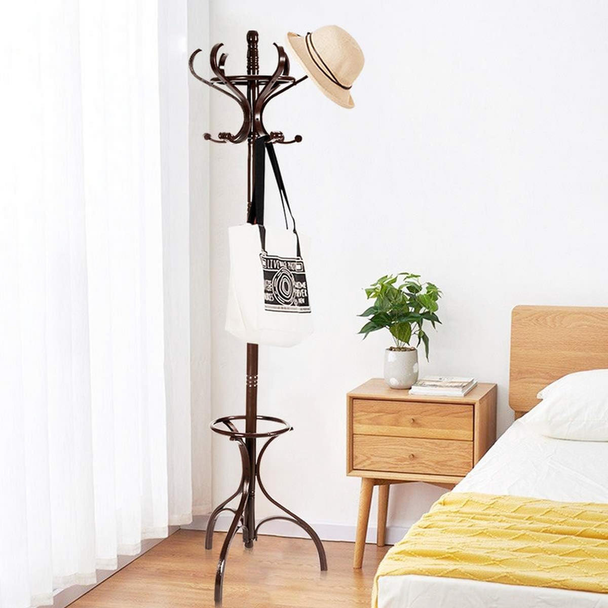 GARDEROBENSTÄNDER Holz braun - Braun, Holz (47.5/182/47.5cm) - COSTWAY