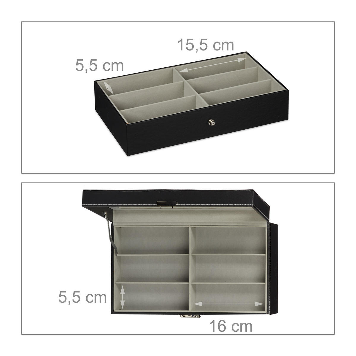 BRILLENBOX - Multicolor, Glas/Kunststoff (33.5/15.5/19.5cm) - Relaxdays