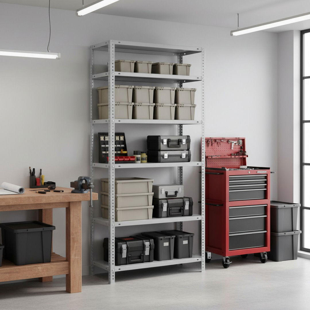 SCHRAUBREGAL PANDA TALL | HxBxT 200x90x30cm | 6 Fachböden | Fachlast 100kg | Weiß - Weiß, Metall (90/200/30cm) - PROREGAL