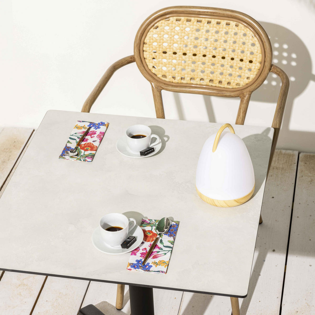 TISCHPLATTE 60 x 60 cm, Beton Hellgrau - Grau, Kunststoff (60/1.25/60cm) - Oviala