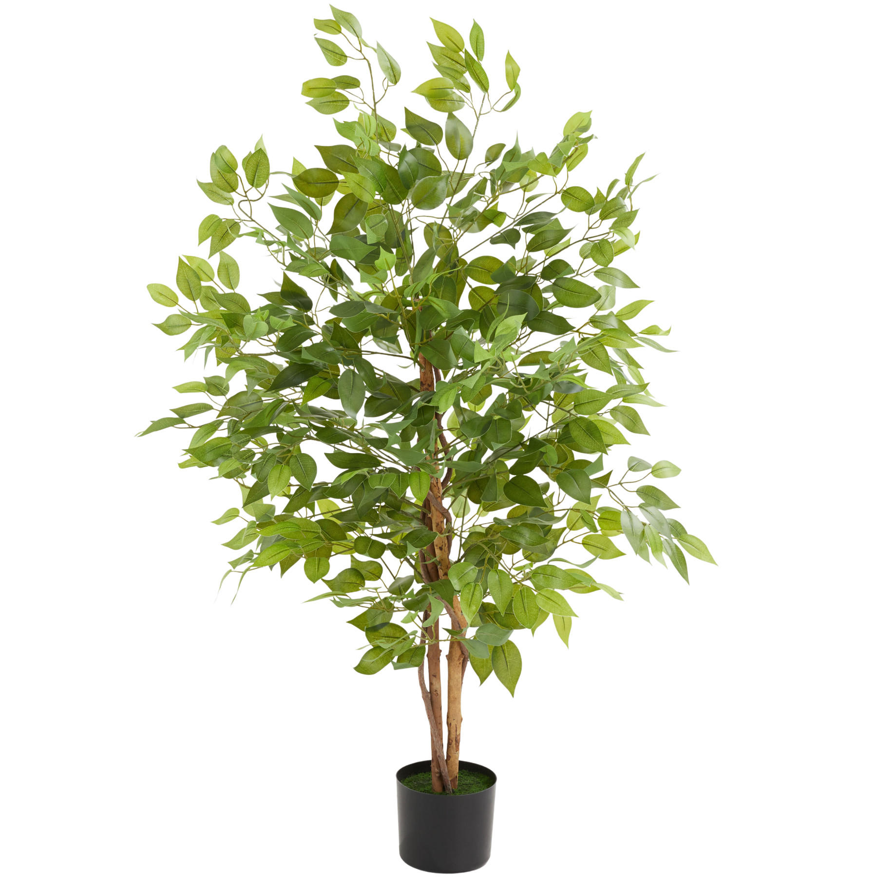 KÜNSTLICHER-FICUSBAUM Fida,stabiler Kunststoff-Blumentopf,grün - Grün, Kunststoff (120cm) - tectake