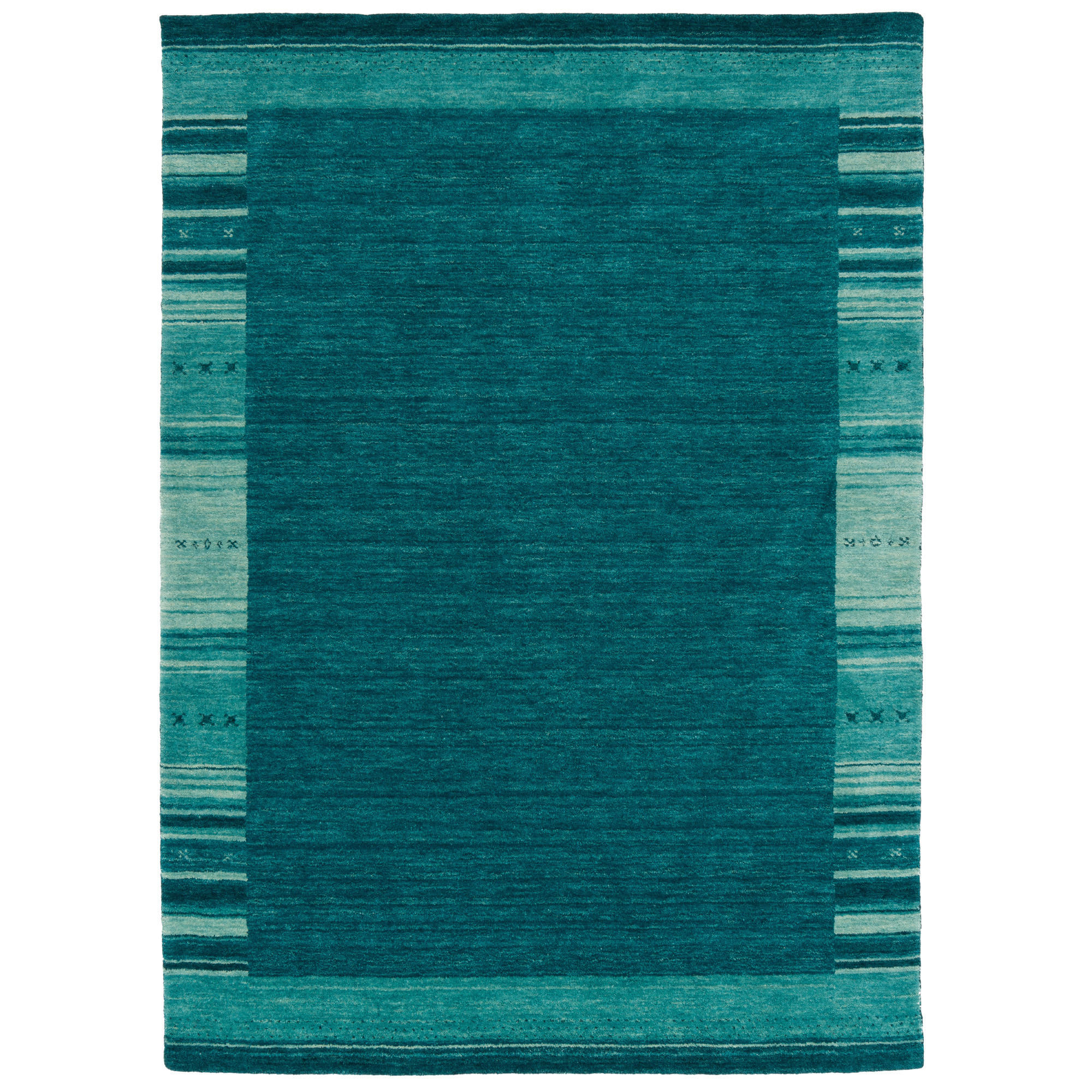NATUR WOLLE TEPPICH GABBEH ESTA - Petrol, Textil (70/140cm) - Pergamon