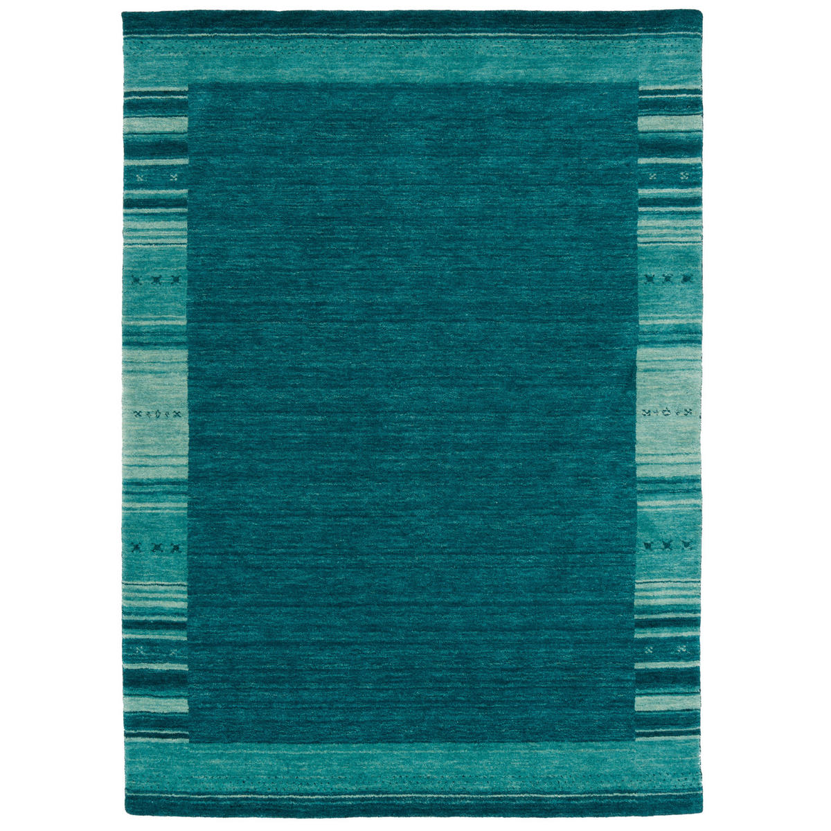 NATUR WOLLE TEPPICH GABBEH ESTA - Petrol, Textil (70/140cm) - Pergamon