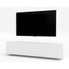 LOWBOARD ZIVOLLI 160 Weiß, Weiße Lamellen 160/34/40 cm – TV-Hängeschrank mit Lamellenfront - Weiß, Holzwerkstoff/Kunststoff (160/34/40cm) - AX Living