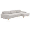 ECKSOFA mit Longchair rechts Kattryna Flachgewebe silber - Silberfarben, Kunststoff (133/283cm) - 58aufmkessel