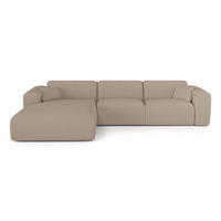 ECKSOFA LINKS SCHLAFSOFA Steinbock Taupe 280cm - Taupe, Textil (165/280cm) - Sia Home