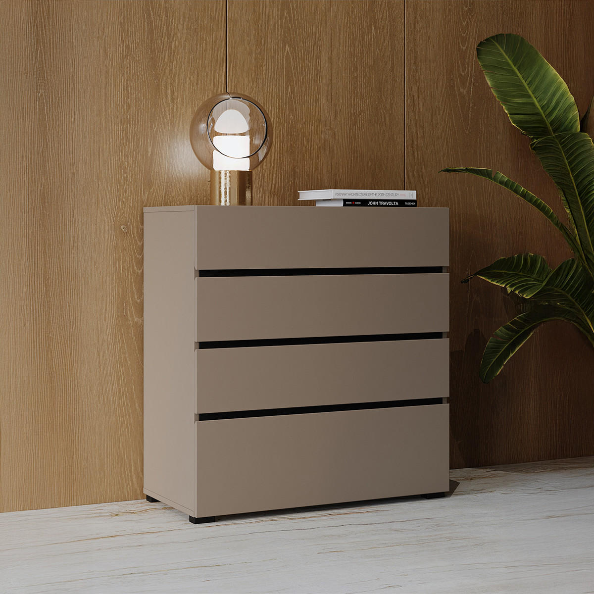 KOMODA Lilia Krtek - šedohnědá, kompozitní dřevo (80/85.1/40cm) - Petits-meubles