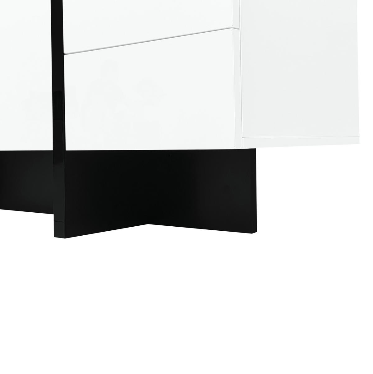 SIDEBOARD 150/40/80.5 cm Weiß/Schwarz aus MDF und Spanplatte mit 2 Türen und 4 Schubladen - Weiß, Holzwerkstoff (40/80.5/150cm) - OKMYHOME