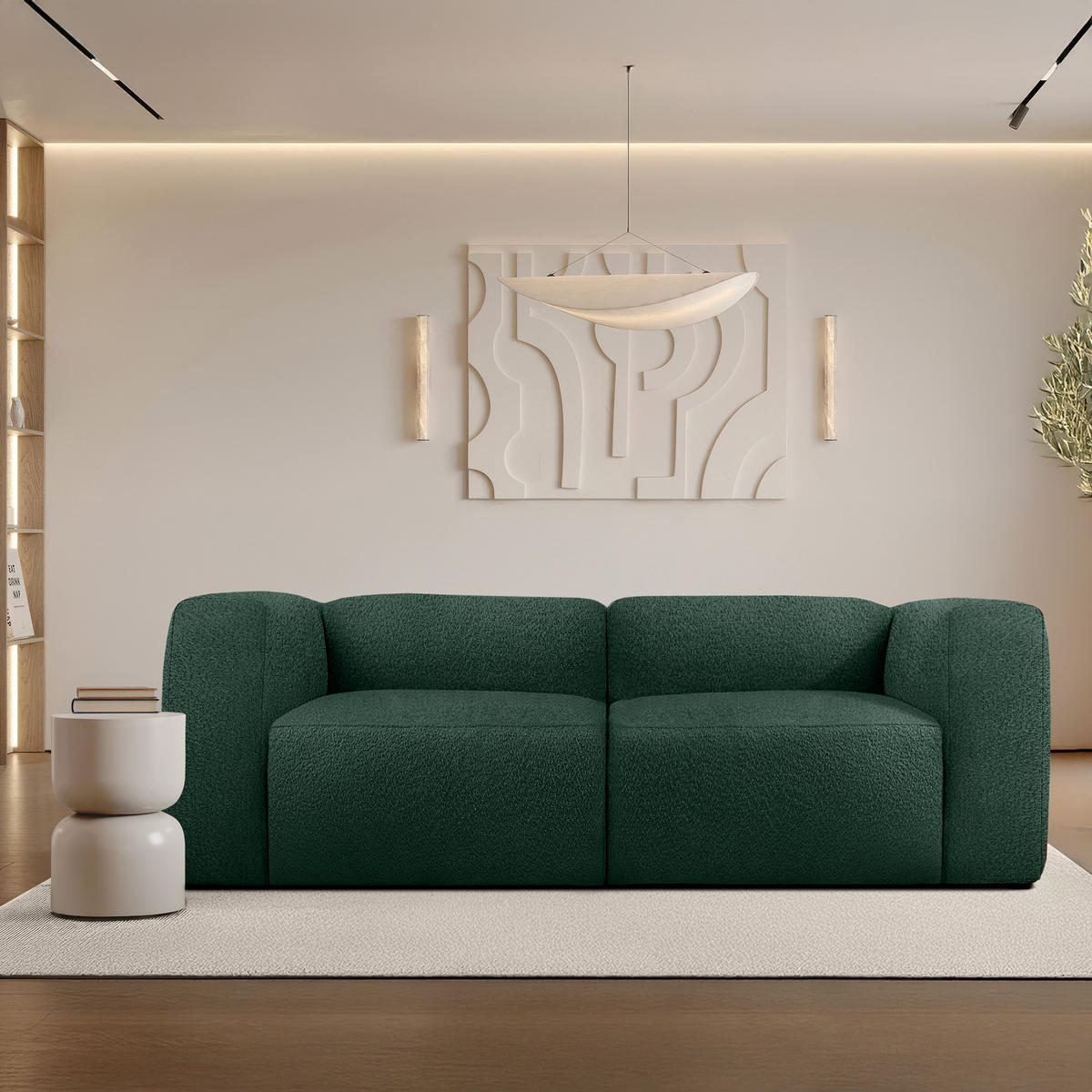 2-SITZER SOFA BUFFO, Dunkelgrün - Dunkelgrün, Holz/Holzwerkstoff (210/73/96cm) - KONSIMO®