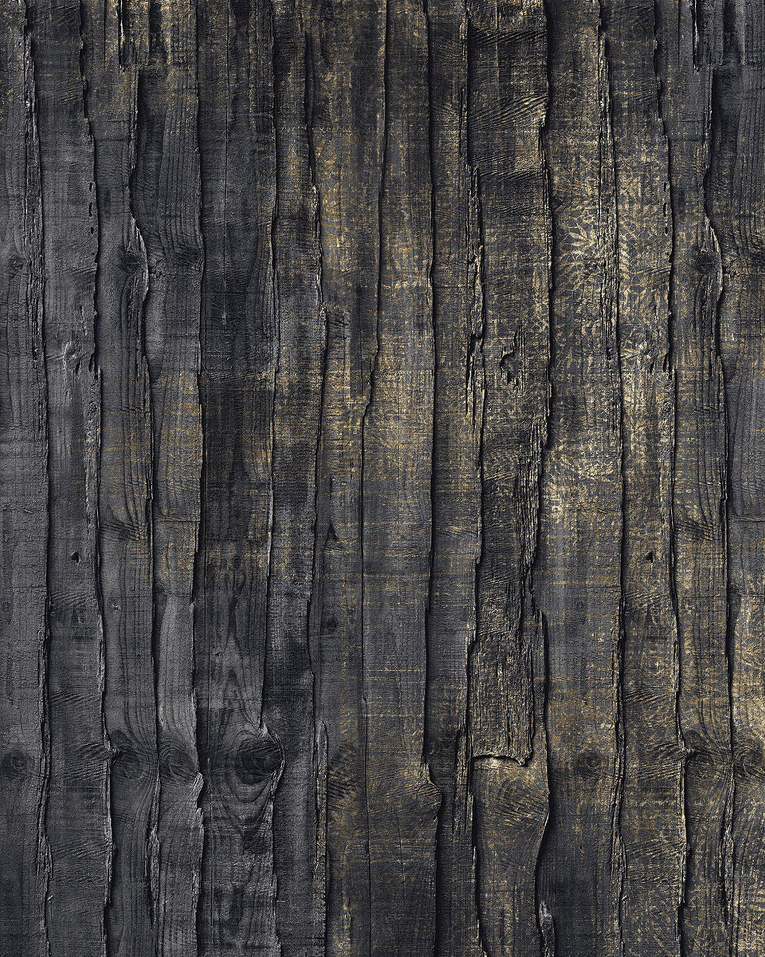 FOTOTAPETE Holzoptik 200 x 250 cm - Schwarz, Papier (200/250cm) - Sanders & Sanders