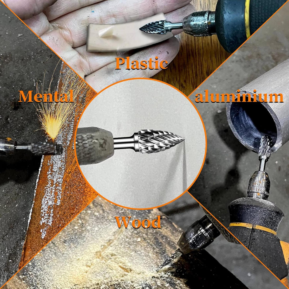 FEILENSET – 10-teiliges Set für Rotationswerkzeuge – Silber - Silberfarben, Metall (10/6.5/1.2cm) - DCA